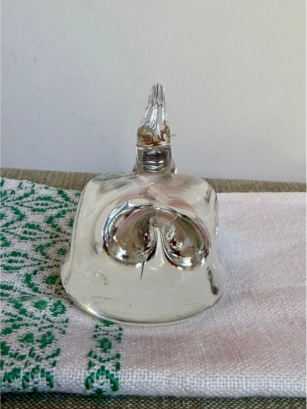 Vintage Clear Art Glass Swan Figurine Paperweight Hand Blown Glass Bird Decor